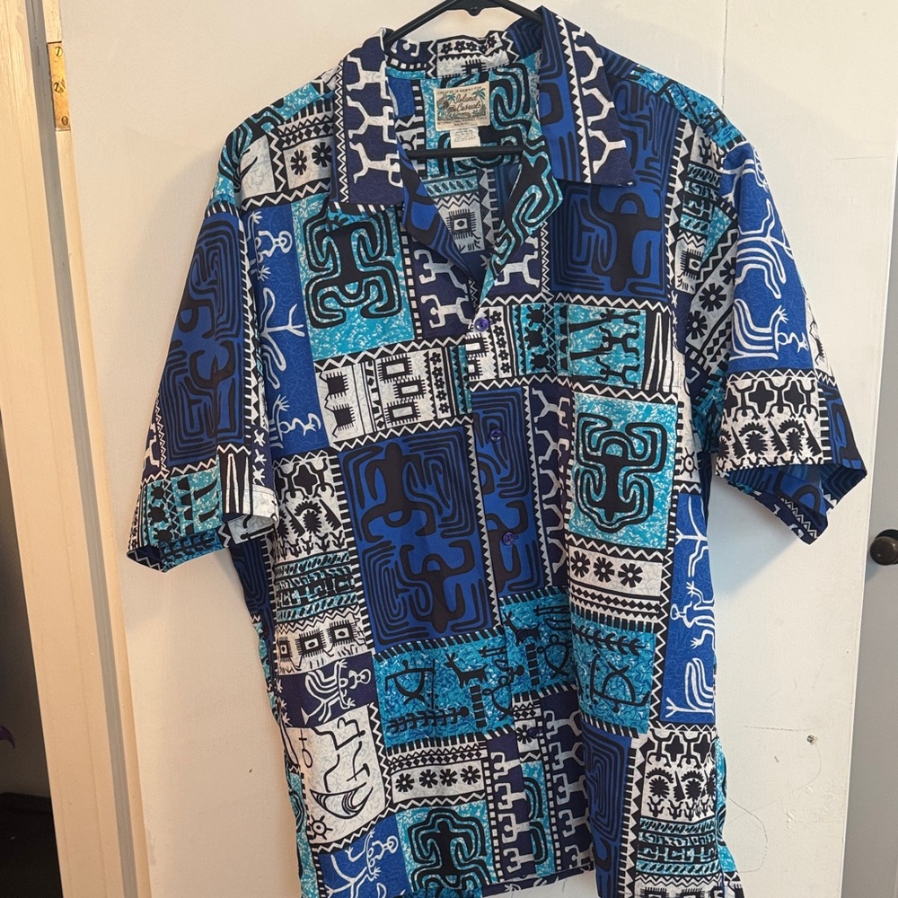 Blue Patterned Men's Shirt